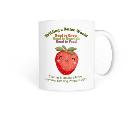 2026 Summer Reading Program Mug--strawberry, a White Coffee Mug