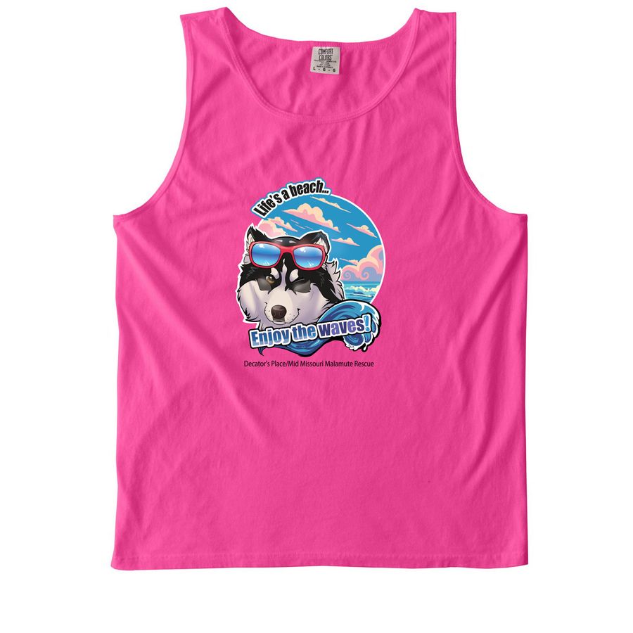 Finish our kennel building&nbsp;, a Neon Pink Comfort Colors Tank Top