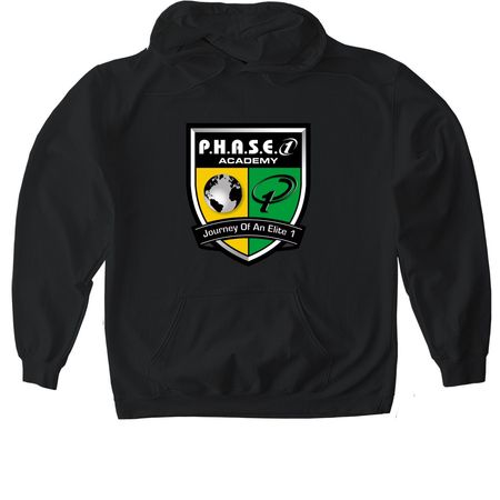 P.H.A.S.E. 1 Crest Drop, a Black Gildan Softstyle Pullover Hoodie