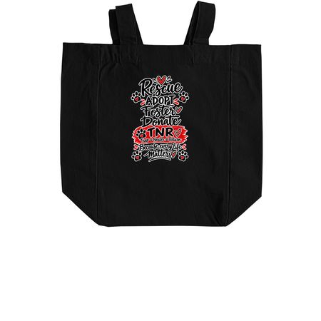 All Fur Love, a Black Recycled Cotton Tote Bag (back-view)
