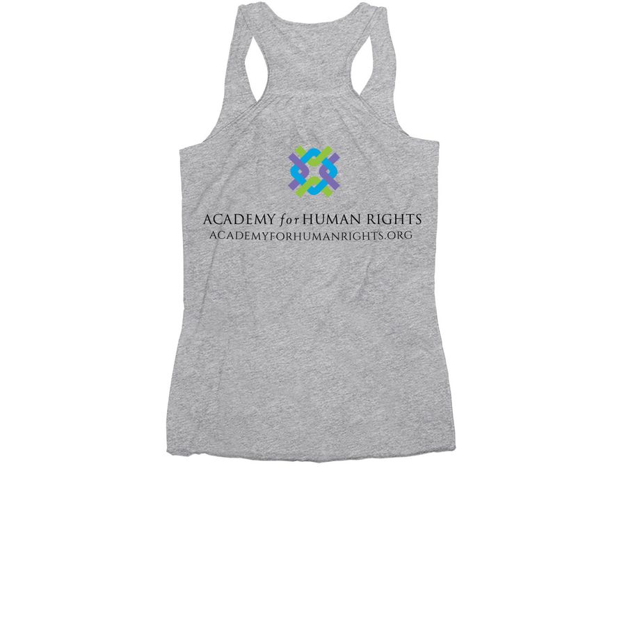 Change the World, a Athletic Heather Women's Racerback (back-view)