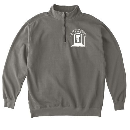 Adult - Front Logo Only, a Grey Comfort Colors Quarter Zip Pullover