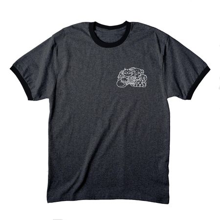 10 Years of Pets Are Family, a Dark Heather Grey/ Jet Black Cotton Ringer Tee