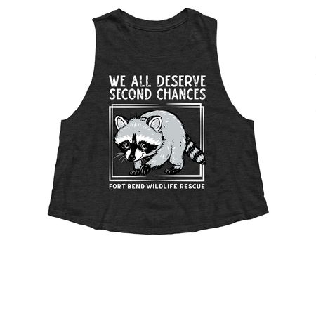Masked Bandits Deserve Second Chances, a Dark Grey Heather Women?s Cropped Racerback Tank