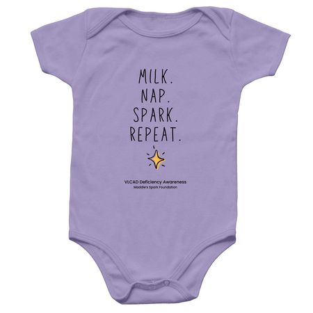 Spark. Repeat Onesie | Maddie's Spark Gear, a Lavender Infant Onesie