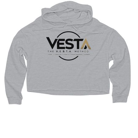 V.E.S.T.A Method, a Grey Heather Women?s Lightweight Cropped Hoodie