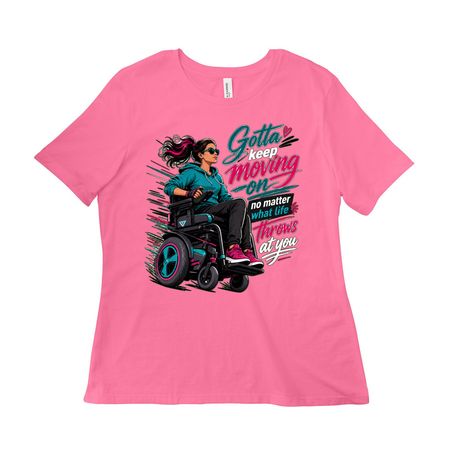 Keep on moving, a Charity Pink Women?s Relaxed Cotton Tee