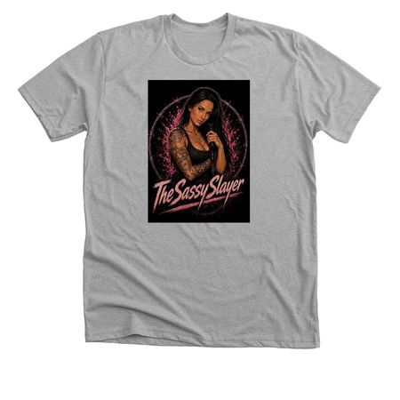 TheSassySlayer, a Athletic Heather Premium Unisex Tee