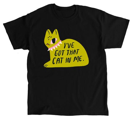 I've Got That Cat In Me Midcentury Green, a Black Classic Unisex Tee