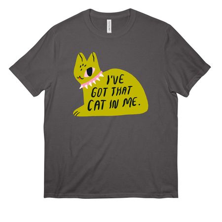 I've Got That Cat In Me Midcentury Green, a Grey Steel All-American Unisex Tee