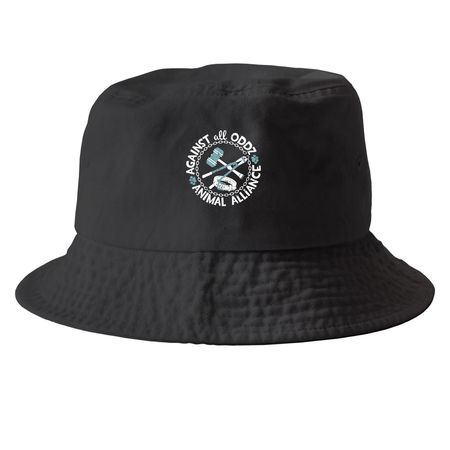 Compassionate Badass, a Black Printed Bucket Hat
