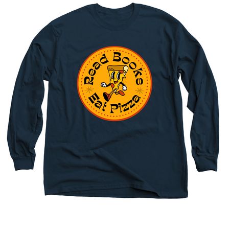 Read Books, Eat Pizza, a Navy Classic Long Sleeve Tee