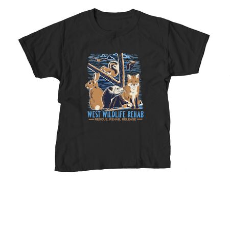 WEST logo merch- updated, a Black Youth Unisex Tee