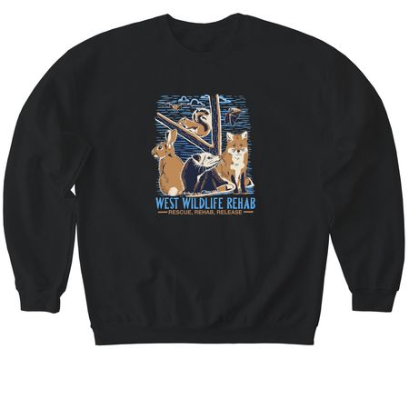 WEST logo merch- updated, a Black Softstyle Crewneck Sweatshirt