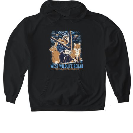 WEST logo merch- updated, a Black Gildan Softstyle Pullover Hoodie