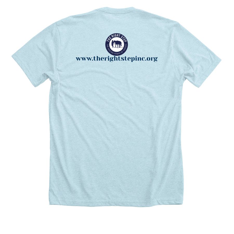 T-Shirts for TRS, a Heather Ice Blue Premium Unisex Tee (back-view)