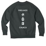 Stacked Logo, a Terrain Grey Allmade Organic CVC Crewneck Sweatshirt (back-view)