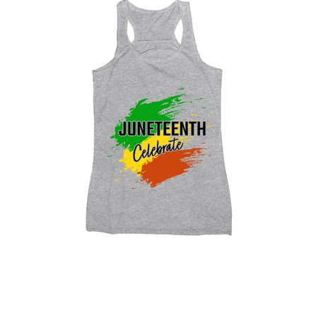 Juneteenth Celebrate, a Athletic Heather Women's Racerback
