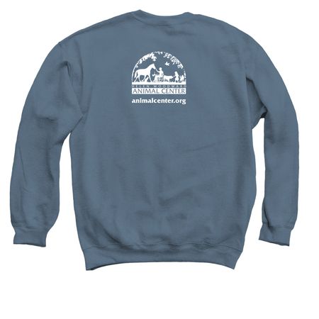 Foster. Adopt. Volunteer. Give., a Indigo Crewneck Sweatshirt (back-view)