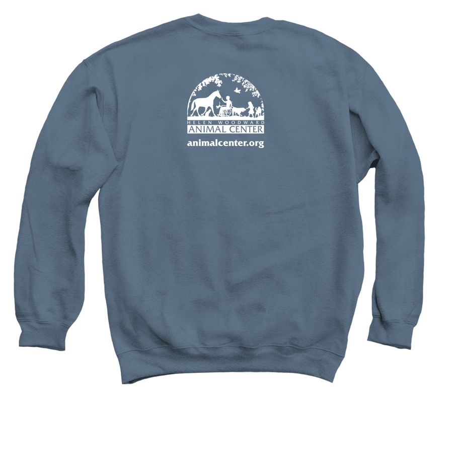 Foster. Adopt. Volunteer. Give., a Indigo Crewneck Sweatshirt (back-view)
