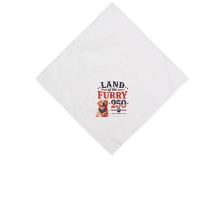 "Land of the Furry" Bandana, a White Cotton Bandana