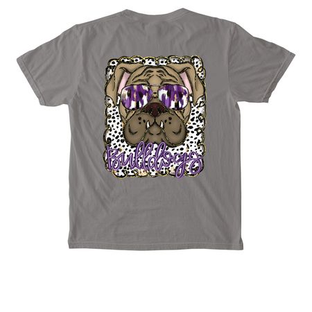 Bulldog Mascot Pocket Tee, a Grey Comfort Colors Pocket Tee