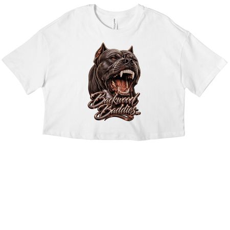 ?FIRST DROP. FIRST CROP.?, a White Women?s Cropped Cotton Tee