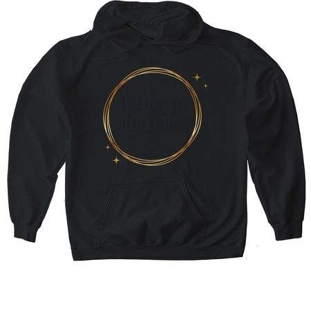 Listen to the quiet, a Black Gildan Softstyle Pullover Hoodie