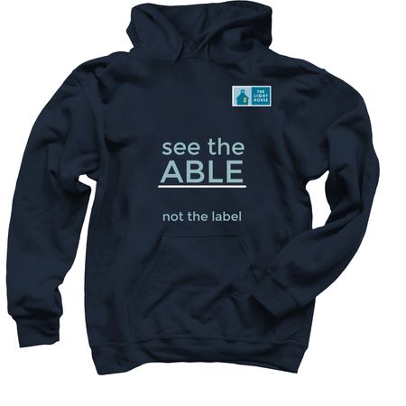 See the able., a Navy Pullover Hoodie