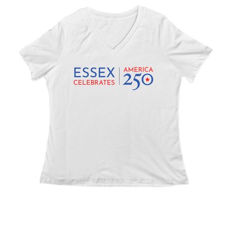 America 250, a White Women's Relaxed V-Neck Tee