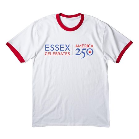 America 250, a White/ Red Cotton Ringer Tee