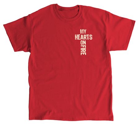 "Heart's On Fire" Cross, a Red Classic Unisex Tee