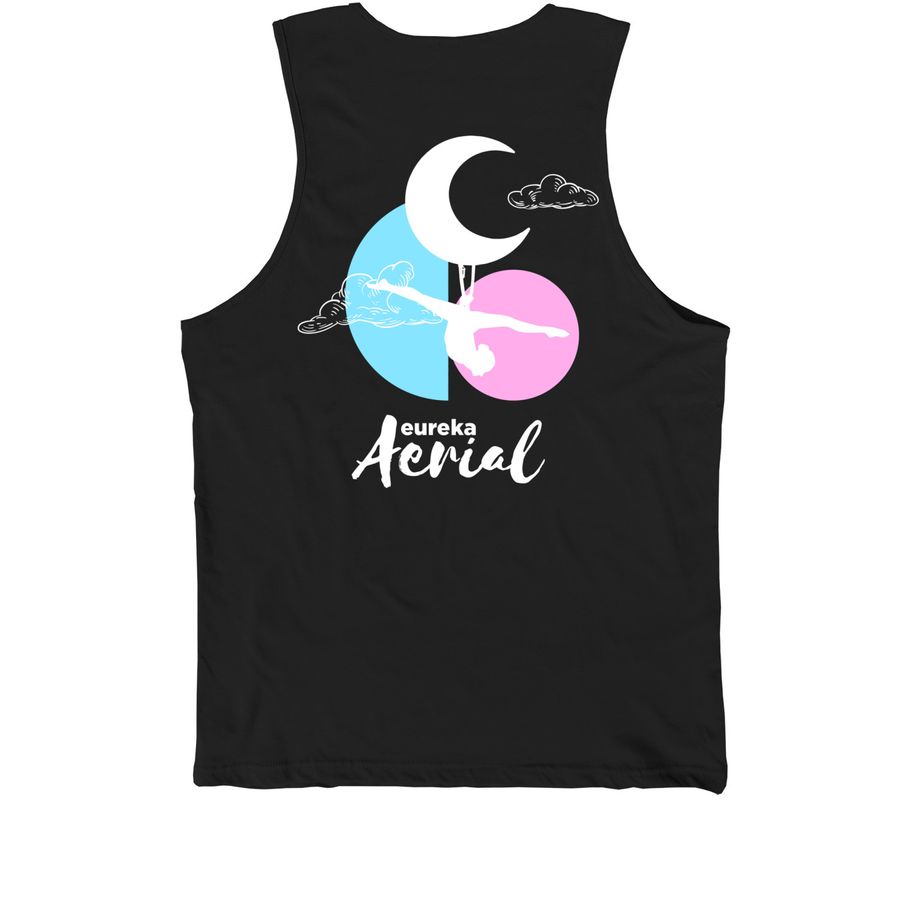 Eureka Stole the Moon, a Black Premium Cotton Tank (back-view)