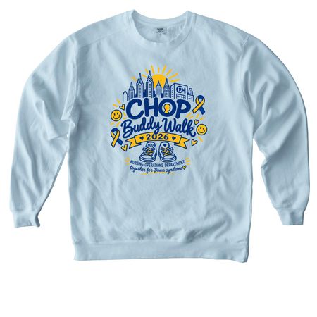 NOD Buddy Walk 2026, a Chambray Comfort Colors Crewneck Sweatshirt
