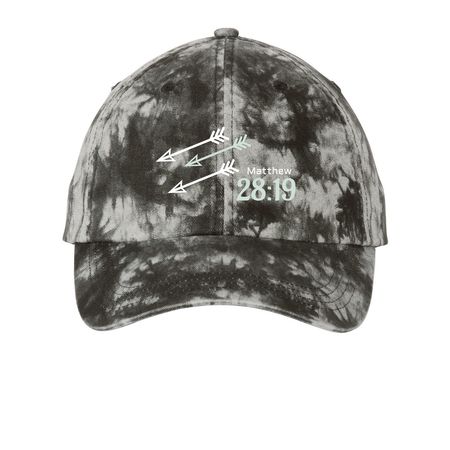 Arrow Seeker, a Black Printed Tie Dye Baseball Hat