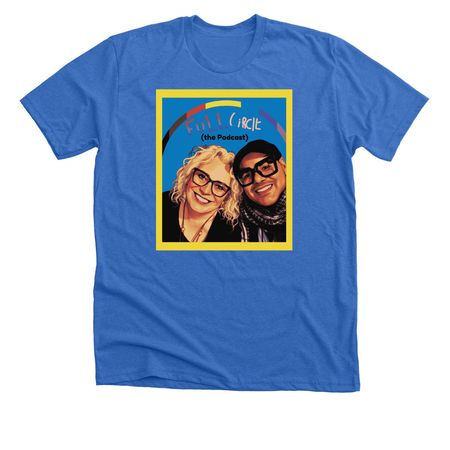 Full Circle (the Podcast) Show Logo Tee, a Heather True Royal Premium Unisex Tee