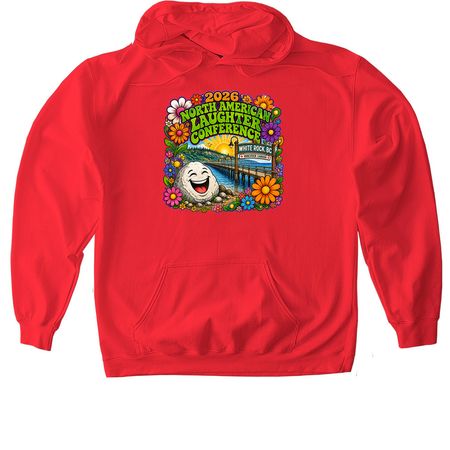 Laughter Groove at White Rock, a Red Gildan Softstyle Pullover Hoodie