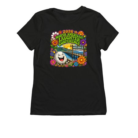 Laughter Groove at White Rock, a Deep Black Allmade Eco Triblend Women?s Tee