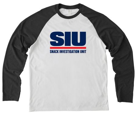 IN SNACKS WE TRUST OFFICIAL, a Space Black/ Bright White Allmade Eco Triblend Colorblock Raglan Long Sleeve Tee