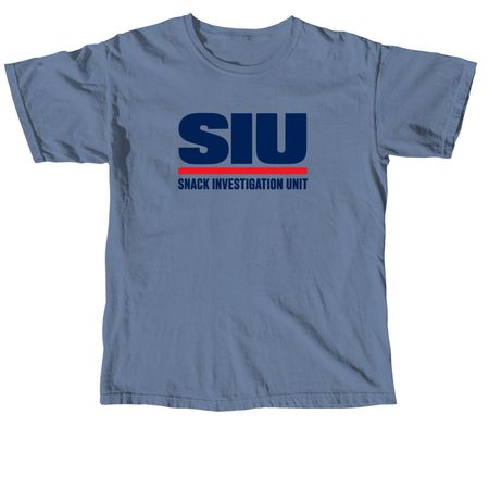 IN SNACKS WE TRUST OFFICIAL, a Blue Jean Comfort Colors Unisex Tee
