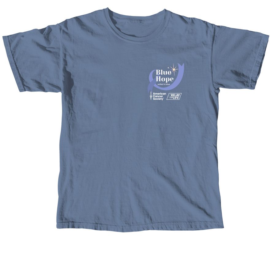 Blue Hope Relay Merch, a Blue Jean Comfort Colors Unisex Tee
