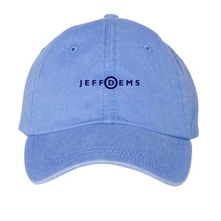 Dark Blue Logo | JeffDems Hats, a Periwinkle Printed Pigment Dye Baseball Cap