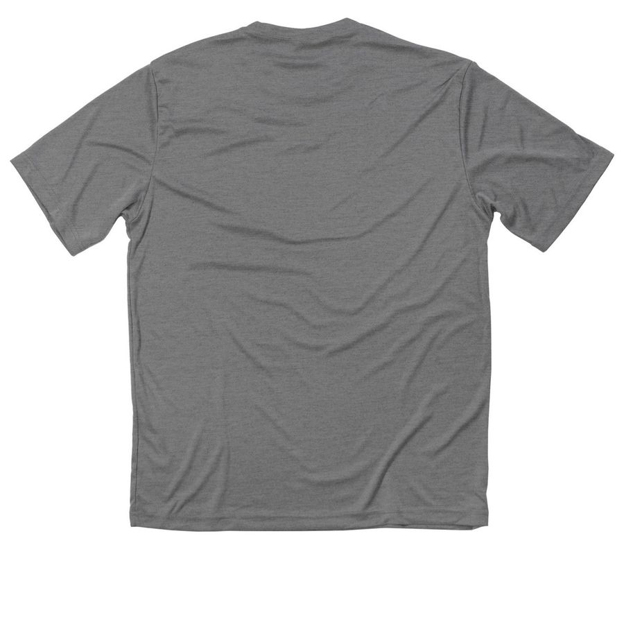 FosterHub Classic Activewear, a Grey Concrete Heather Classic Performance Tee (back-view)