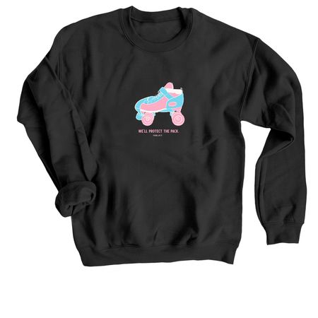 Trans Protect the Pack, a Black Crewneck Sweatshirt