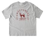 Sweetgrass Studio Merch, a Cool Heather Grey Stanley/Stella Unisex Freestyler Heavyweight Tee (back-view)