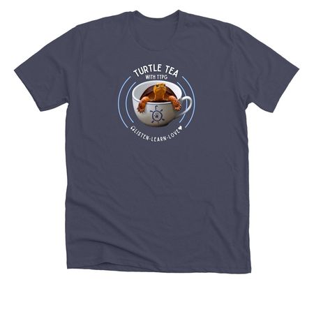 Turtle Tea with TTPG, a Heather Midnight Navy Premium Unisex Tee