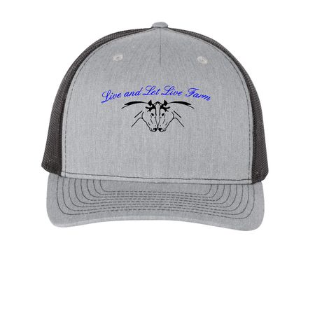 SnapBack Trucker to help animals!, a Heather Grey/ Black Printed Five-Panel Trucker Cap