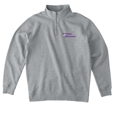 POA Logo Quarter Zip, a Grey Heather Midweight Quarter Zip Pullover