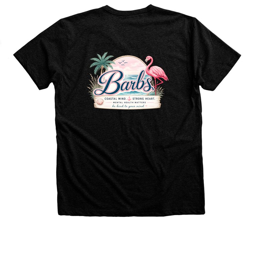 Team Barbara, a Black Heather Premium Unisex Tee (back-view)