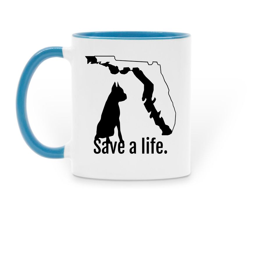 Noah's Rescue Inc., a Light Blue Two-Tone Ceramic Mug (back-view)